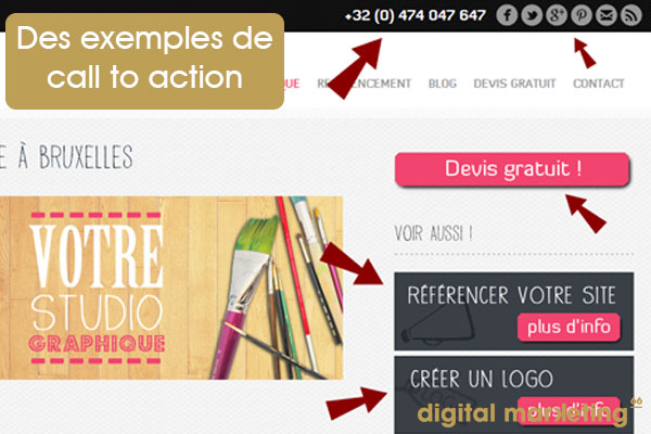 exemples de call to action page facebook