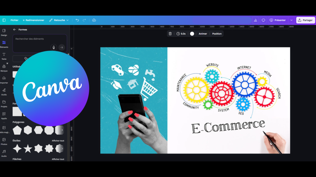 création de visuels professionnels sur canva